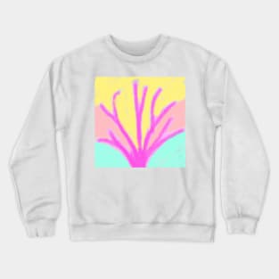 Pink yellow green watercolor abstract art Crewneck Sweatshirt